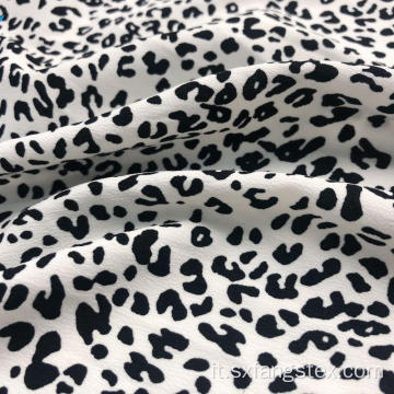 Tessuto da donna riciclato elasticizzato con stampa leopardata 100% poliestere